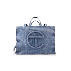 Large Telfar Denim Shopper- Blue